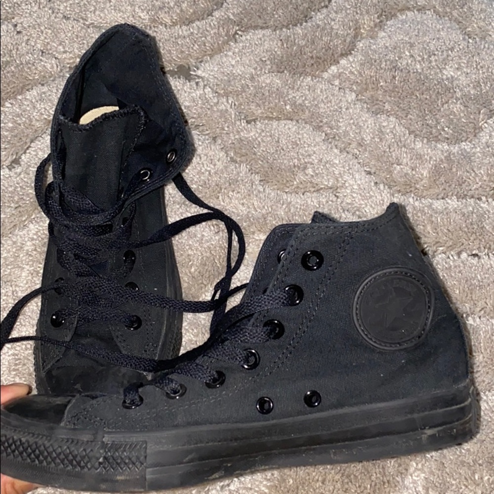 Black high top converse